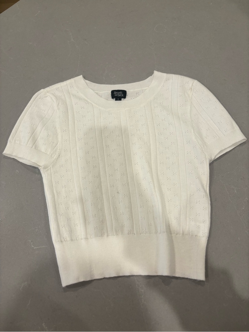 Banana Republic White Short-Sleeve Knit Tee